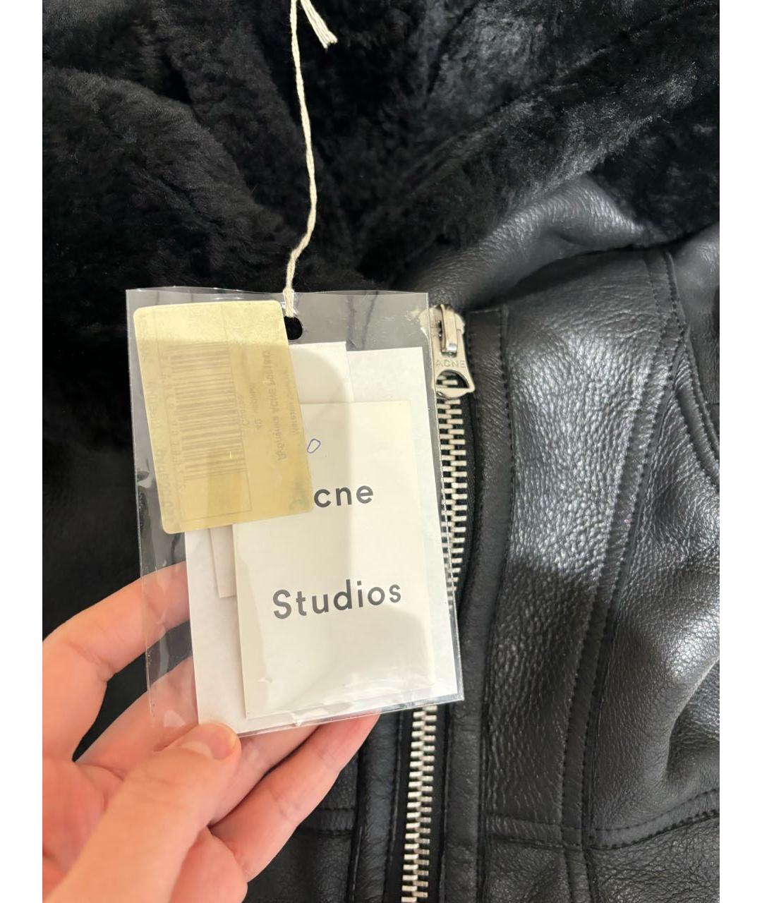 ACNE STUDIOS Черная кожаная дубленка, фото 6