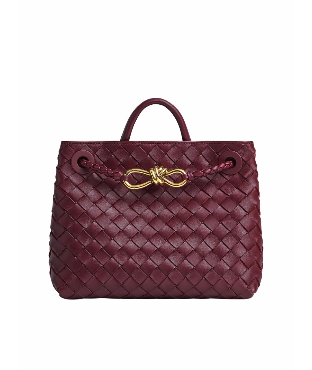 BOTTEGA VENETA Бордовая кожаная сумка тоут, фото 1