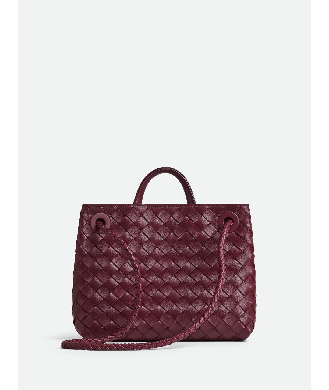 BOTTEGA VENETA Бордовая кожаная сумка тоут, фото 5