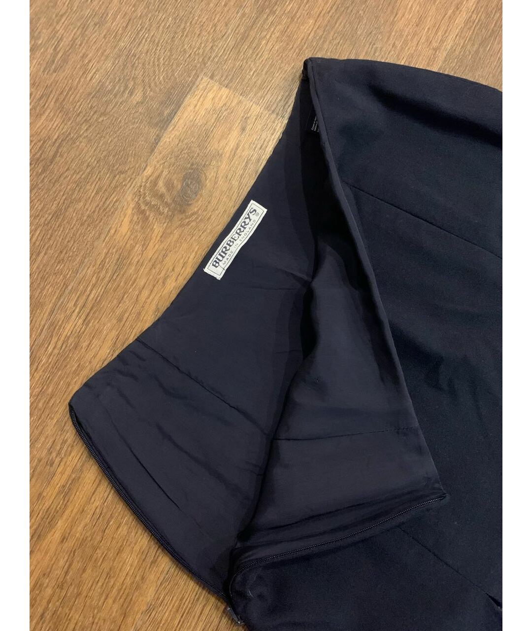 BURBERRY VINTAGE Темно-синяя шерстяная юбка миди, фото 2