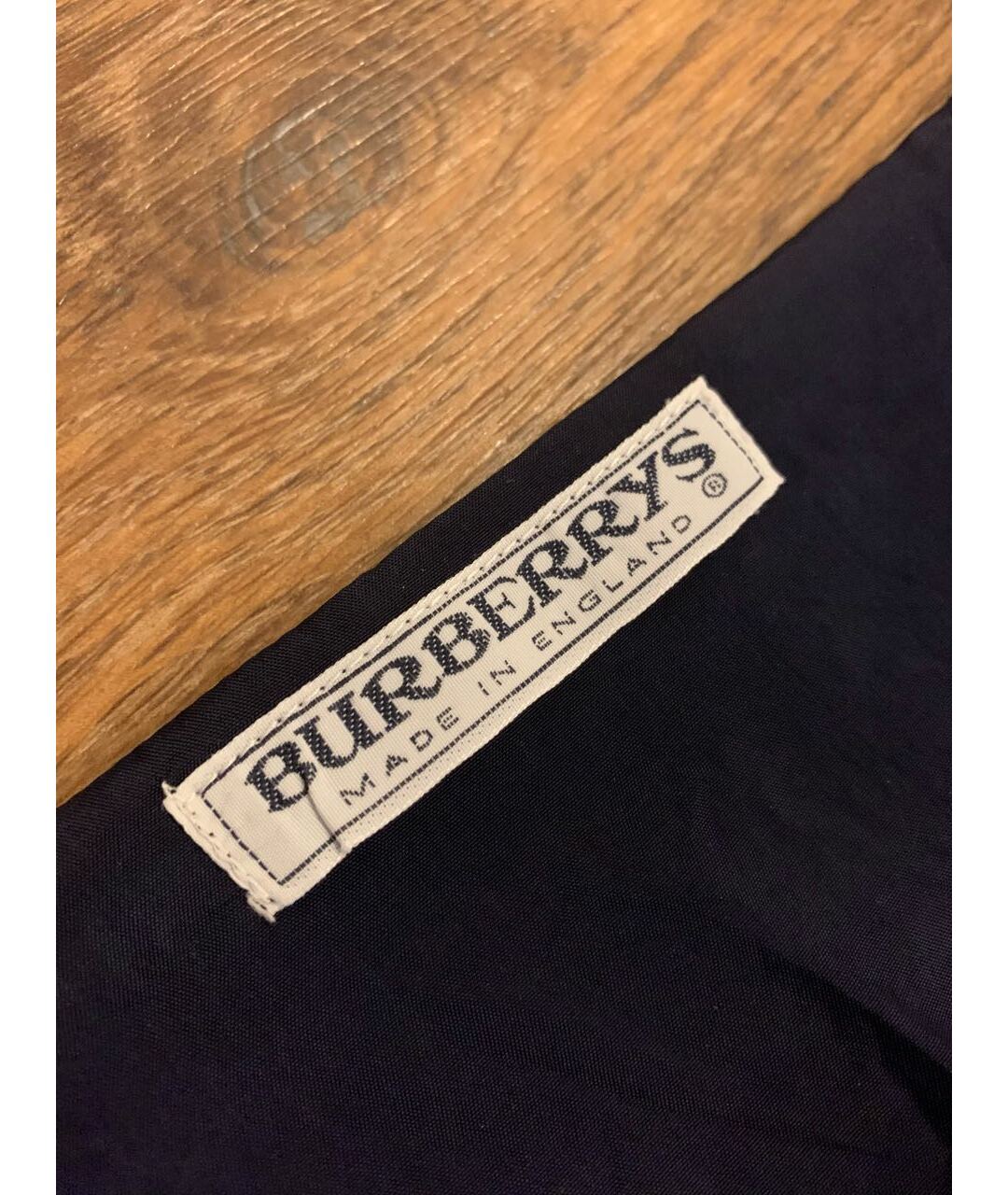 BURBERRY VINTAGE Темно-синяя шерстяная юбка миди, фото 3