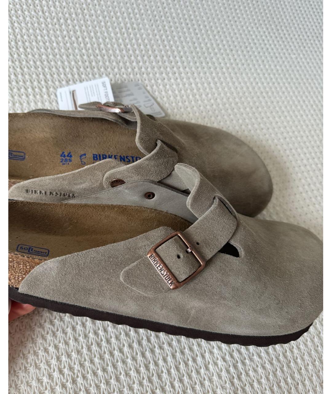 BIRKENSTOCK Бежевые кожаные сандалии, фото 5