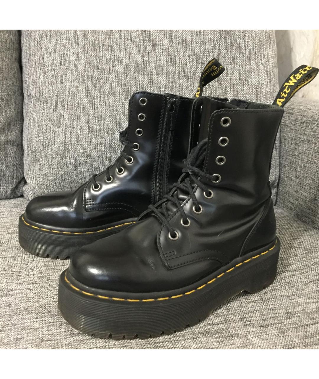 DR. MARTENS Черные кожаные ботинки, фото 2