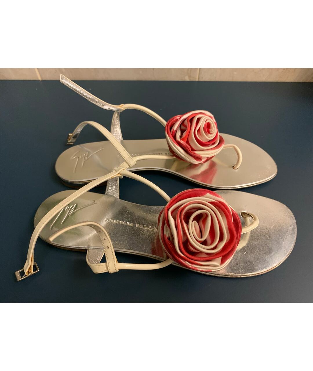 GIUSEPPE ZANOTTI DESIGN Белые кожаные сандалии, фото 9