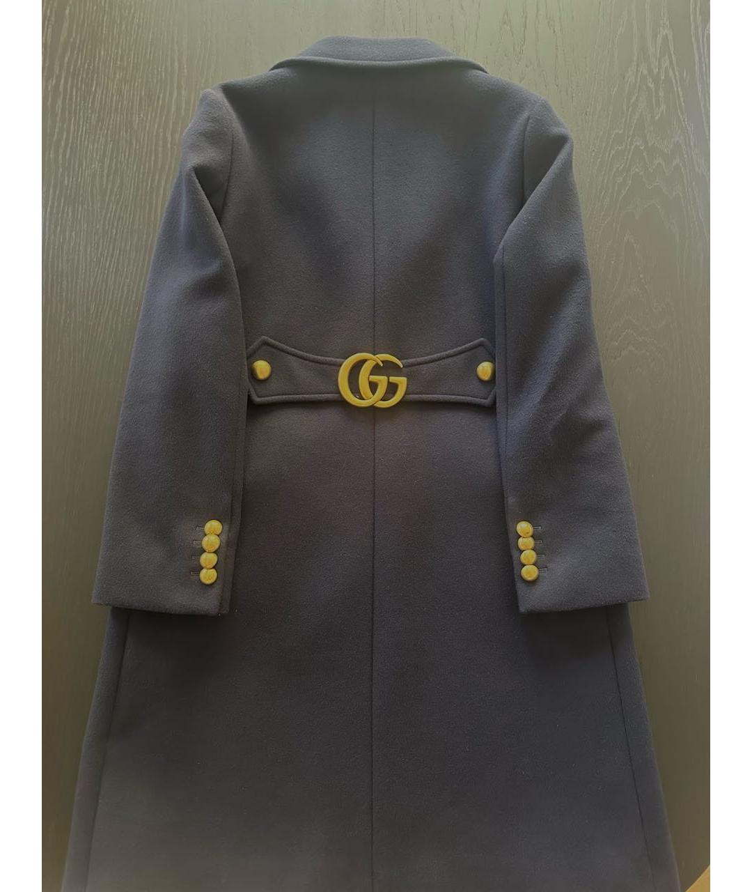 GUCCI Темно-синее шерстяное пальто, фото 7