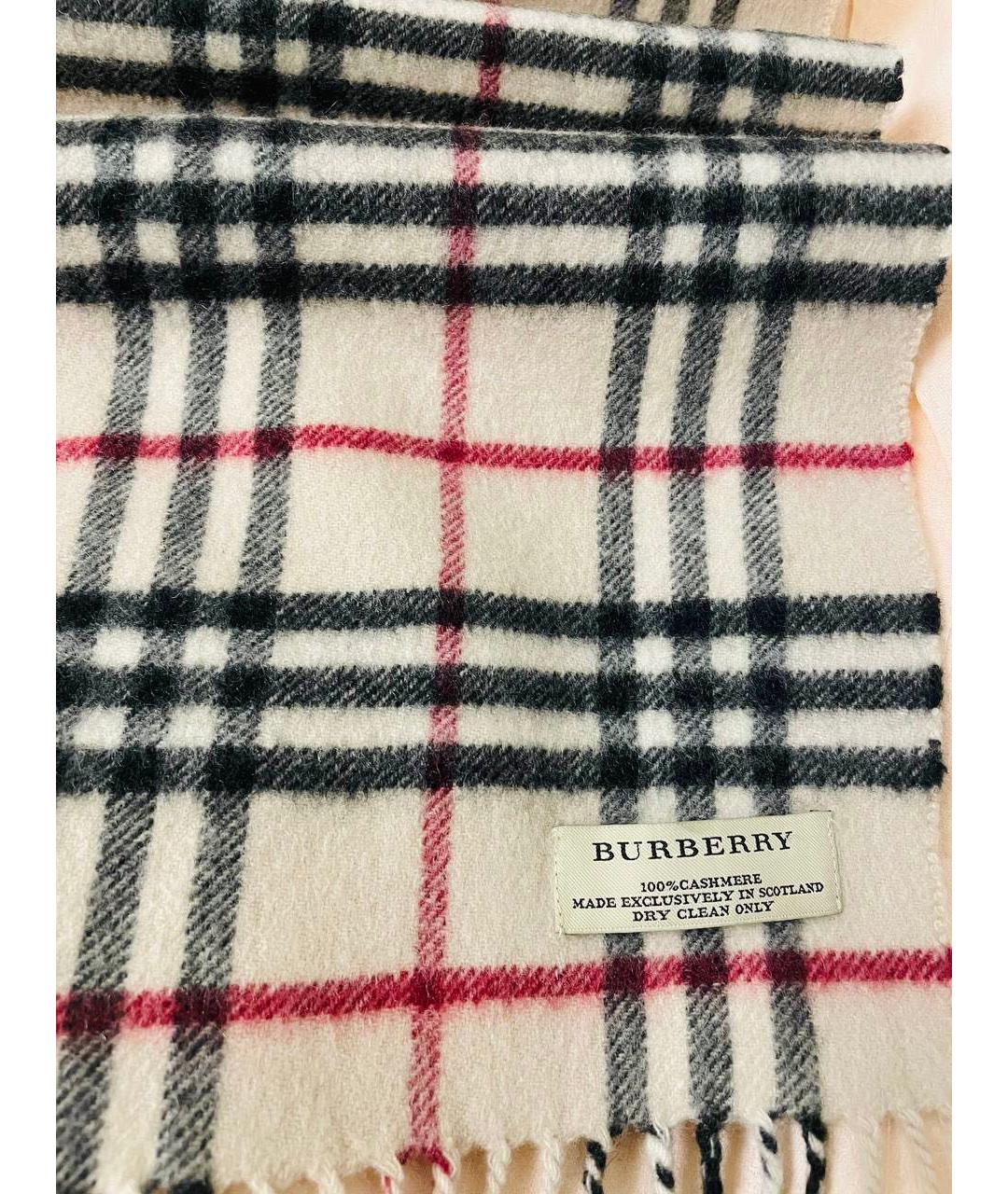 BURBERRY Бежевый кашемировый шарф, фото 3