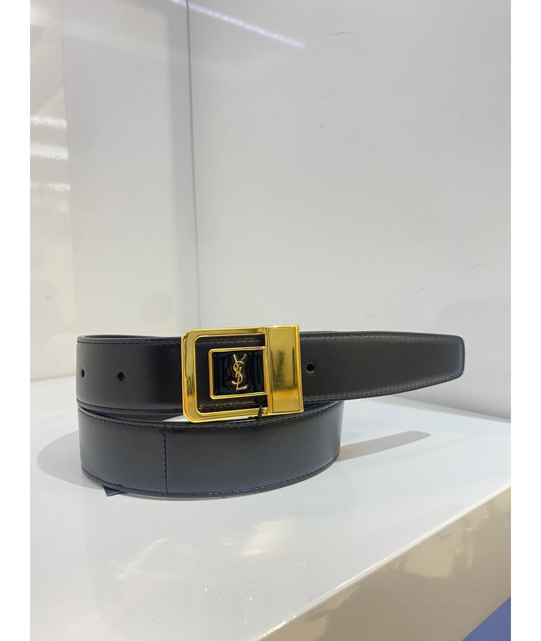 SAINT LAURENT Черный ремень, фото 2