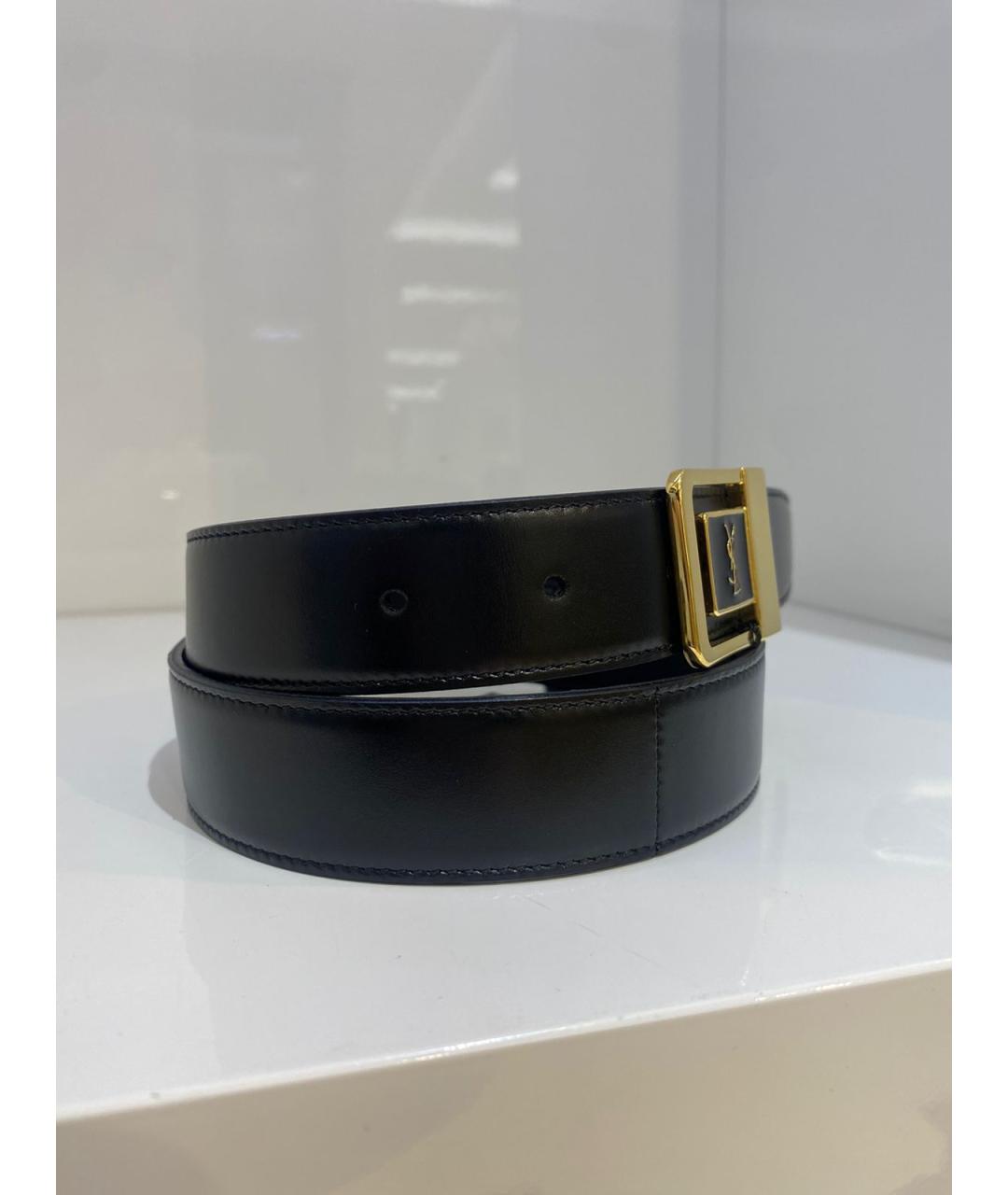 SAINT LAURENT Черный ремень, фото 3
