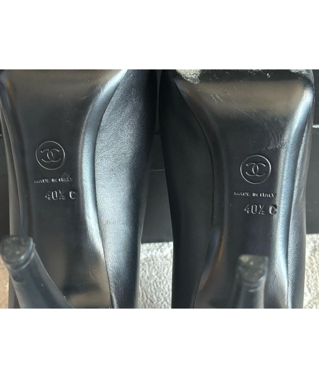 CHANEL Черные кожаные туфли, фото 6