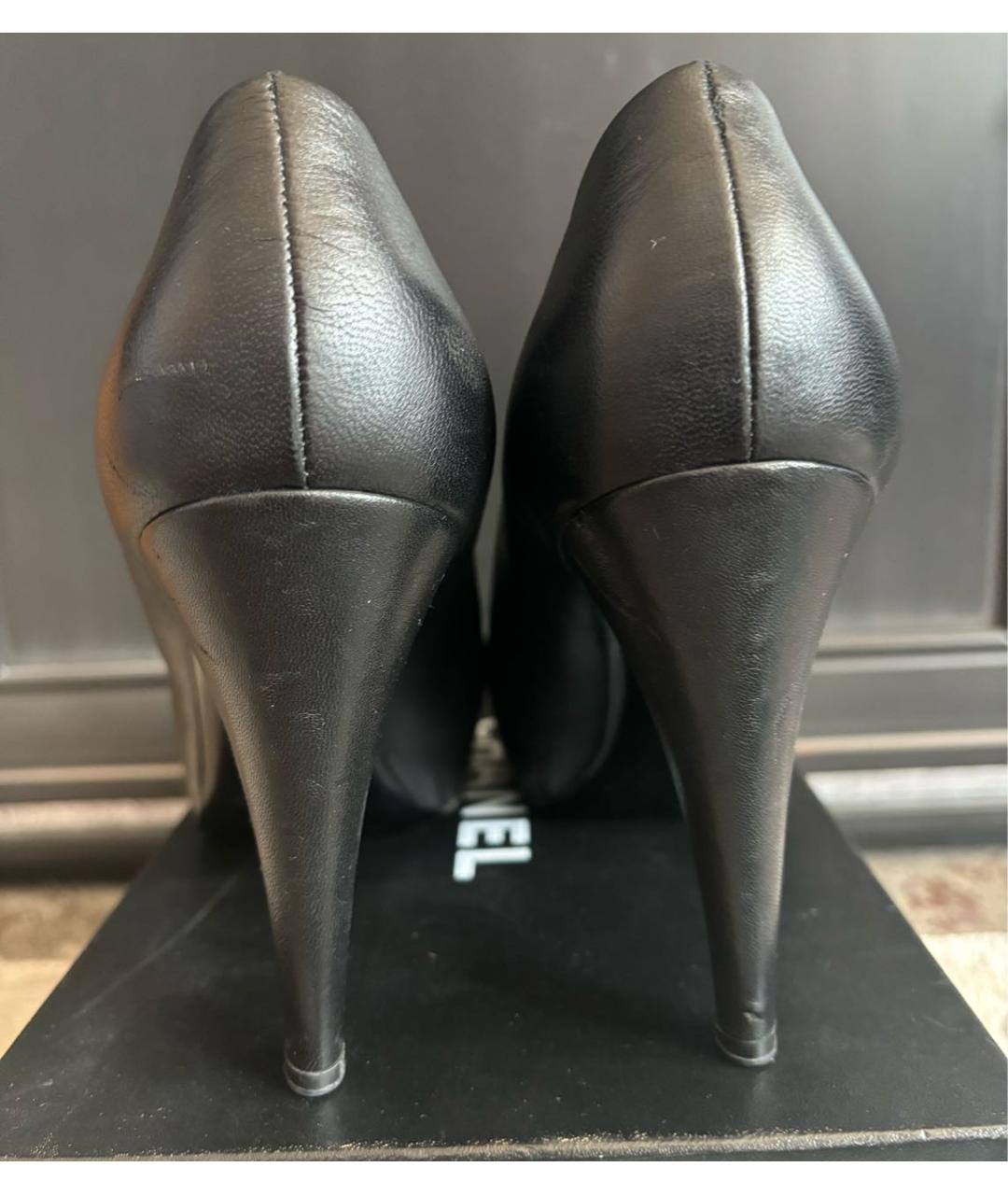 CHANEL Черные кожаные туфли, фото 3