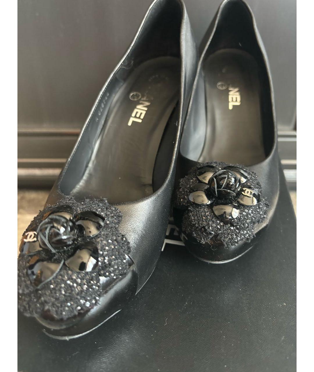 CHANEL Черные кожаные туфли, фото 4