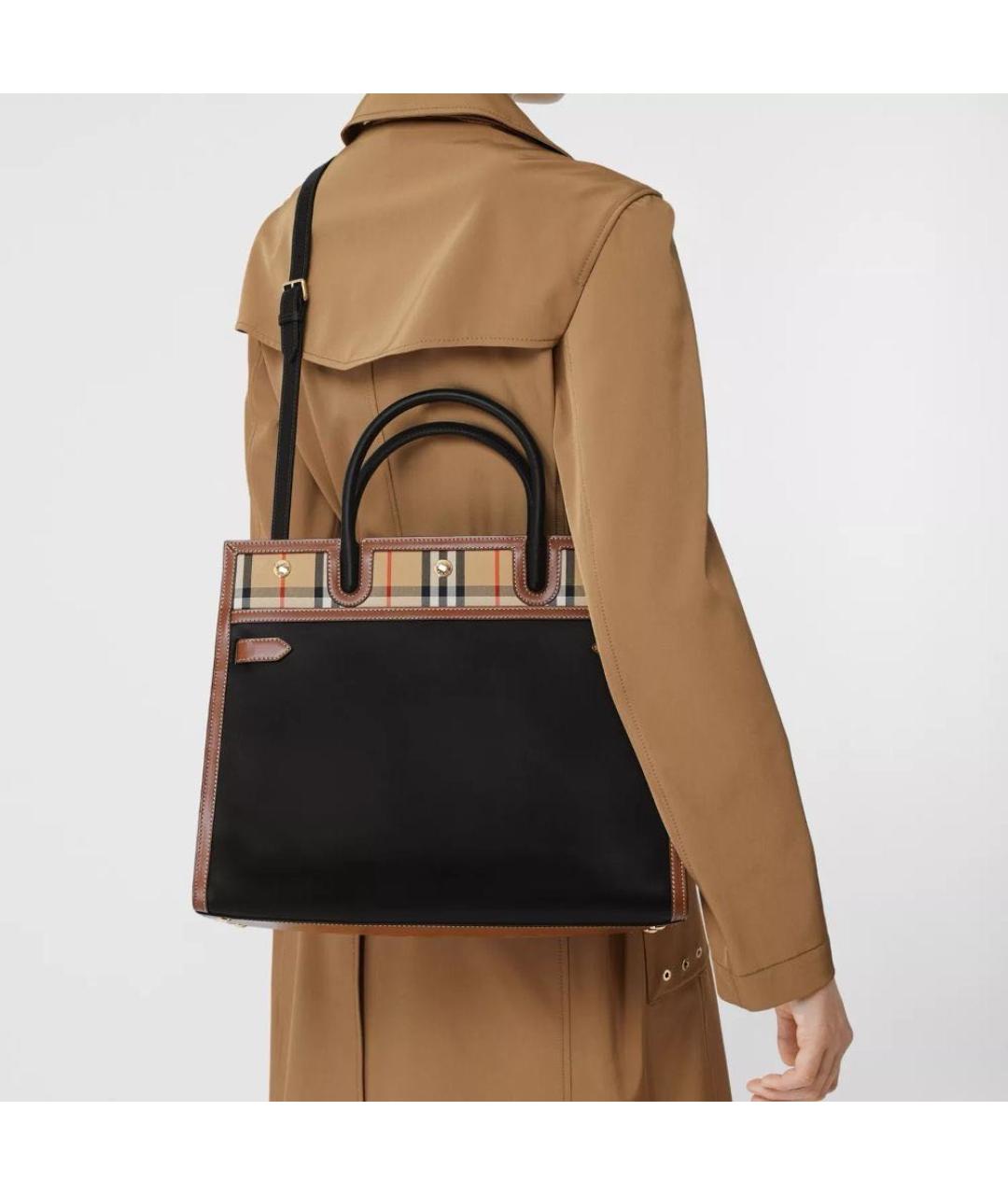 BURBERRY Черная сумка с короткими ручками, фото 7