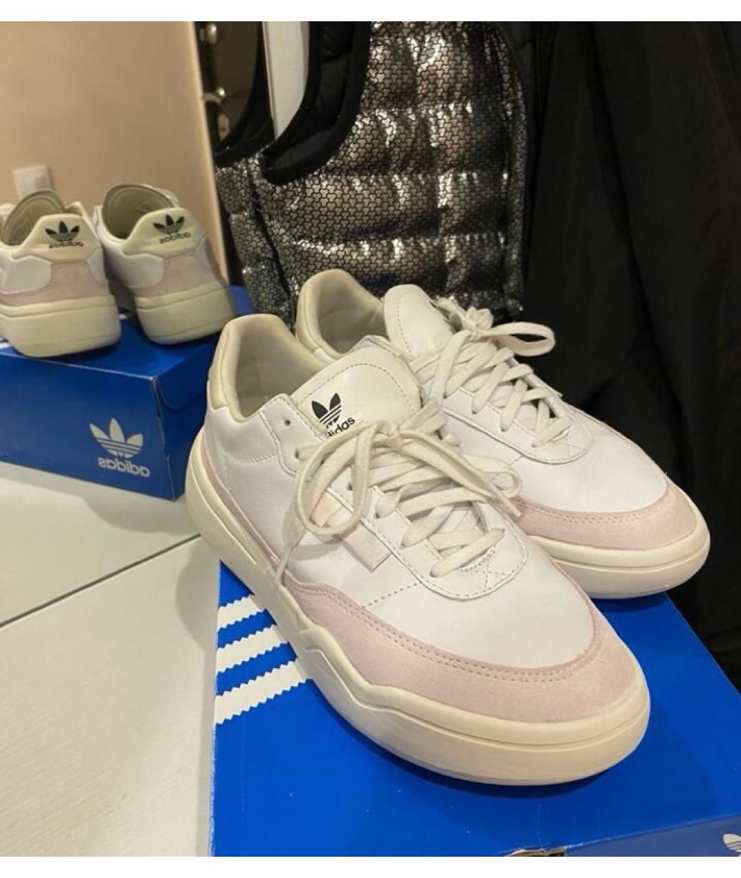 ADIDAS Белые кожаные кеды, фото 4