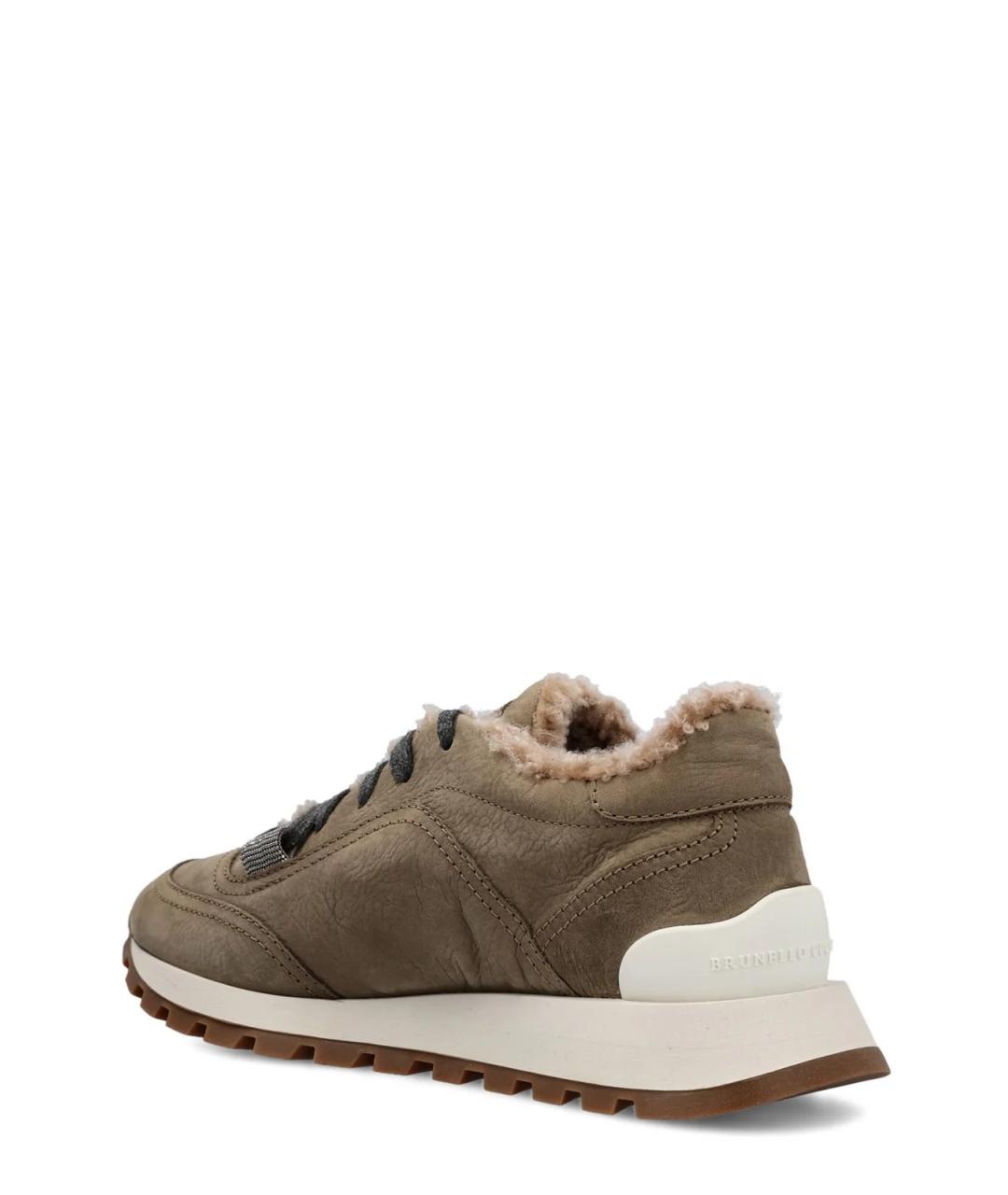 BRUNELLO CUCINELLI Коричневые замшевые кроссовки, фото 3