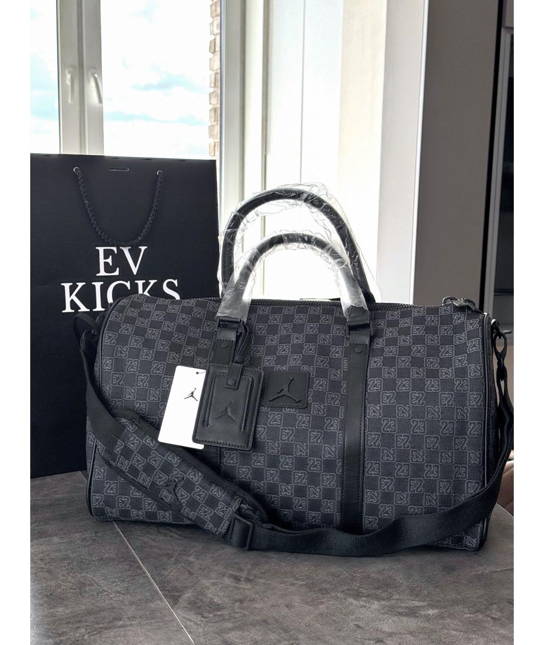 JORDAN Черная тканевая дорожная/спортивная сумка, фото 2