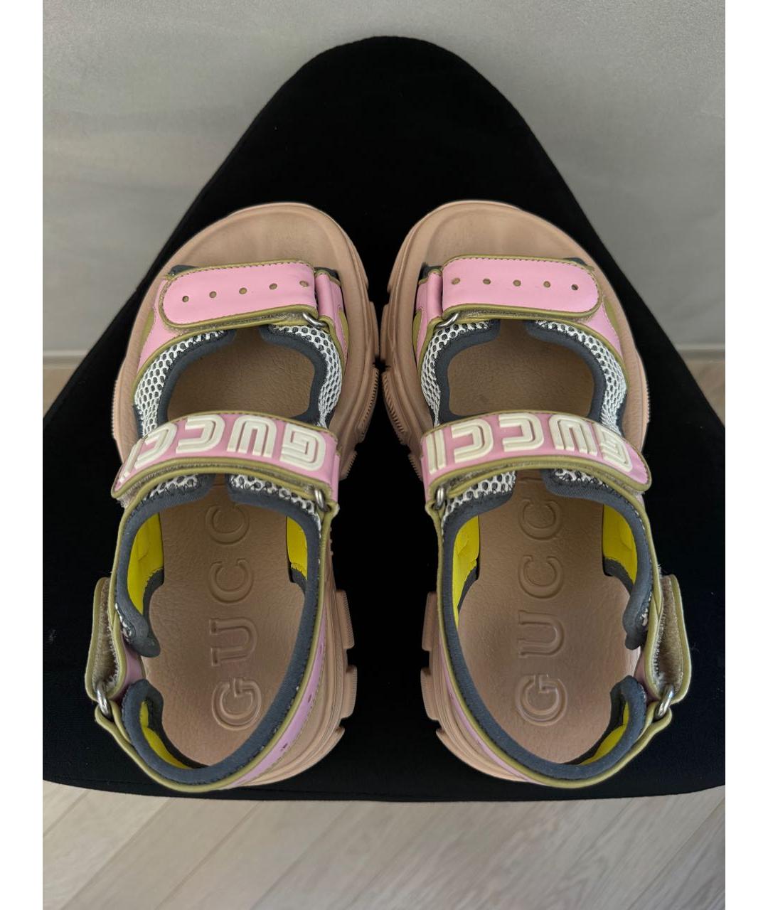 GUCCI Мульти кожаные сандалии, фото 3