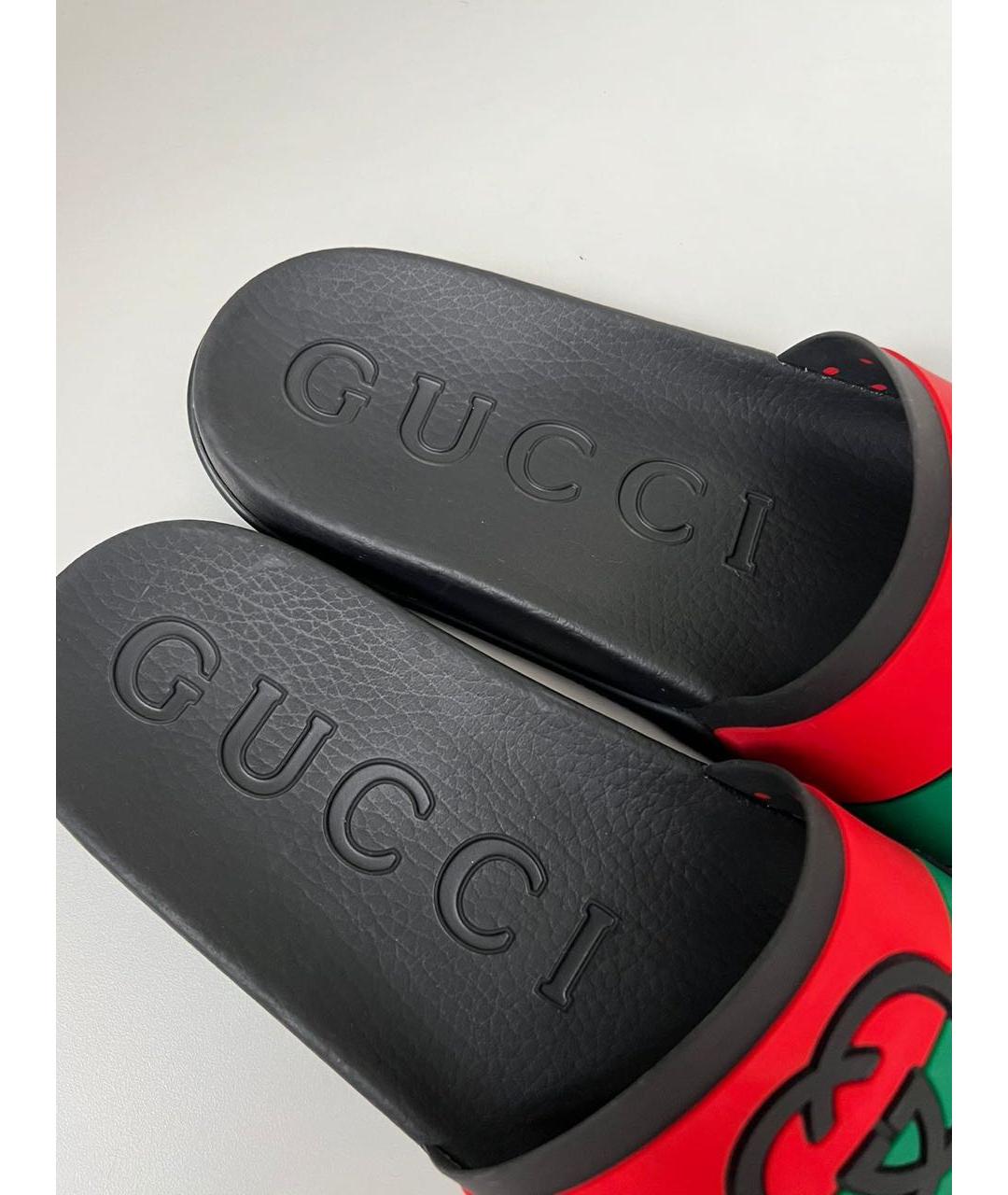 GUCCI Резиновые шлепанцы, фото 5