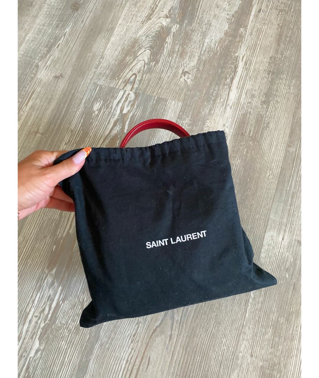 SAINT LAURENT Красная кожаная сумка тоут, фото 4