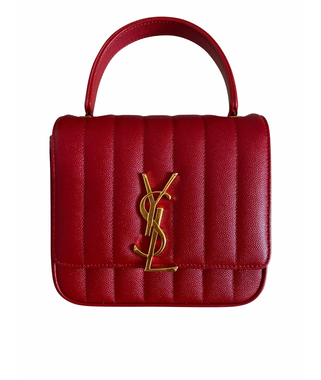 SAINT LAURENT Красная кожаная сумка тоут, фото 1