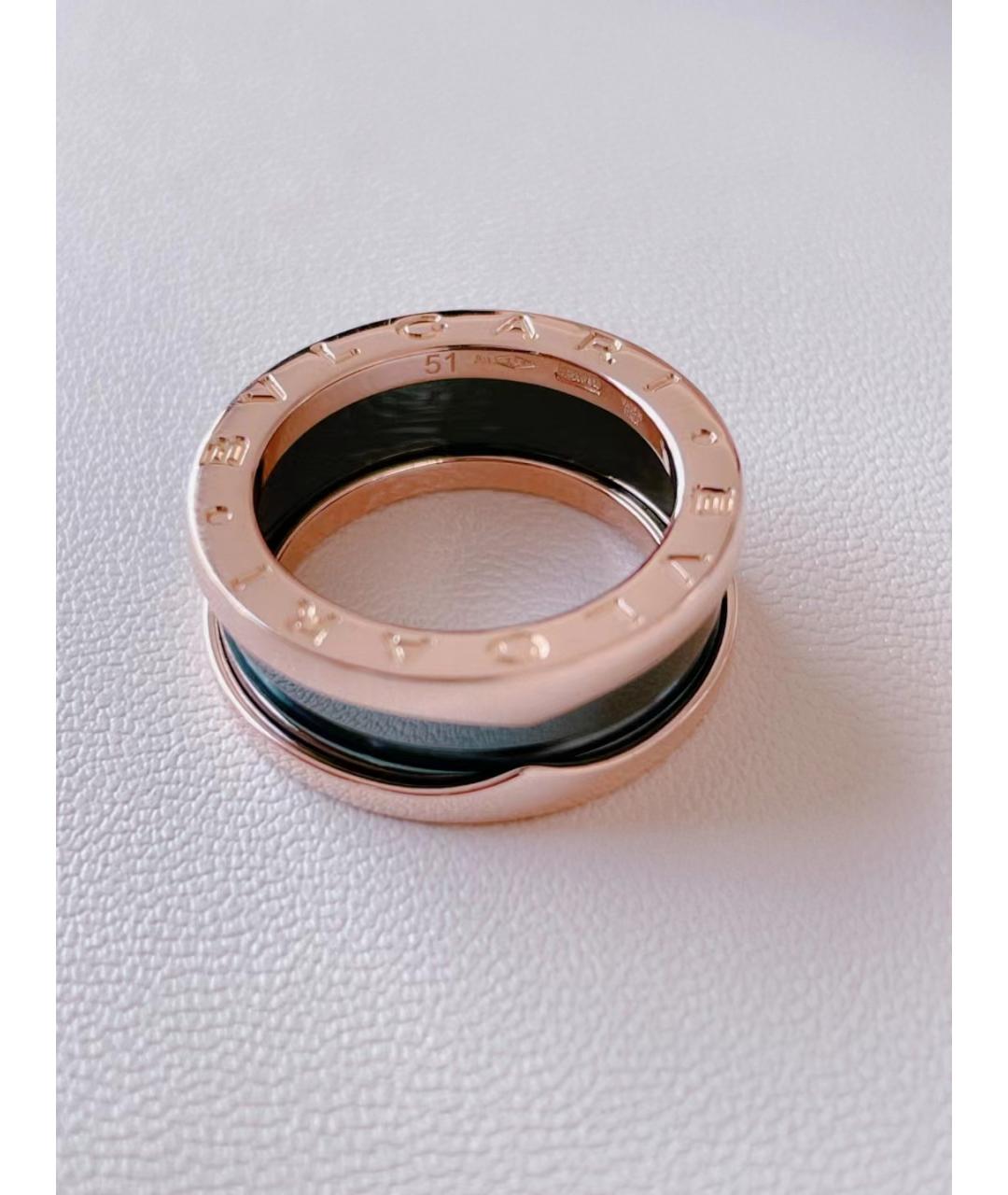 BVLGARI Черное кольцо из розового золота, фото 2