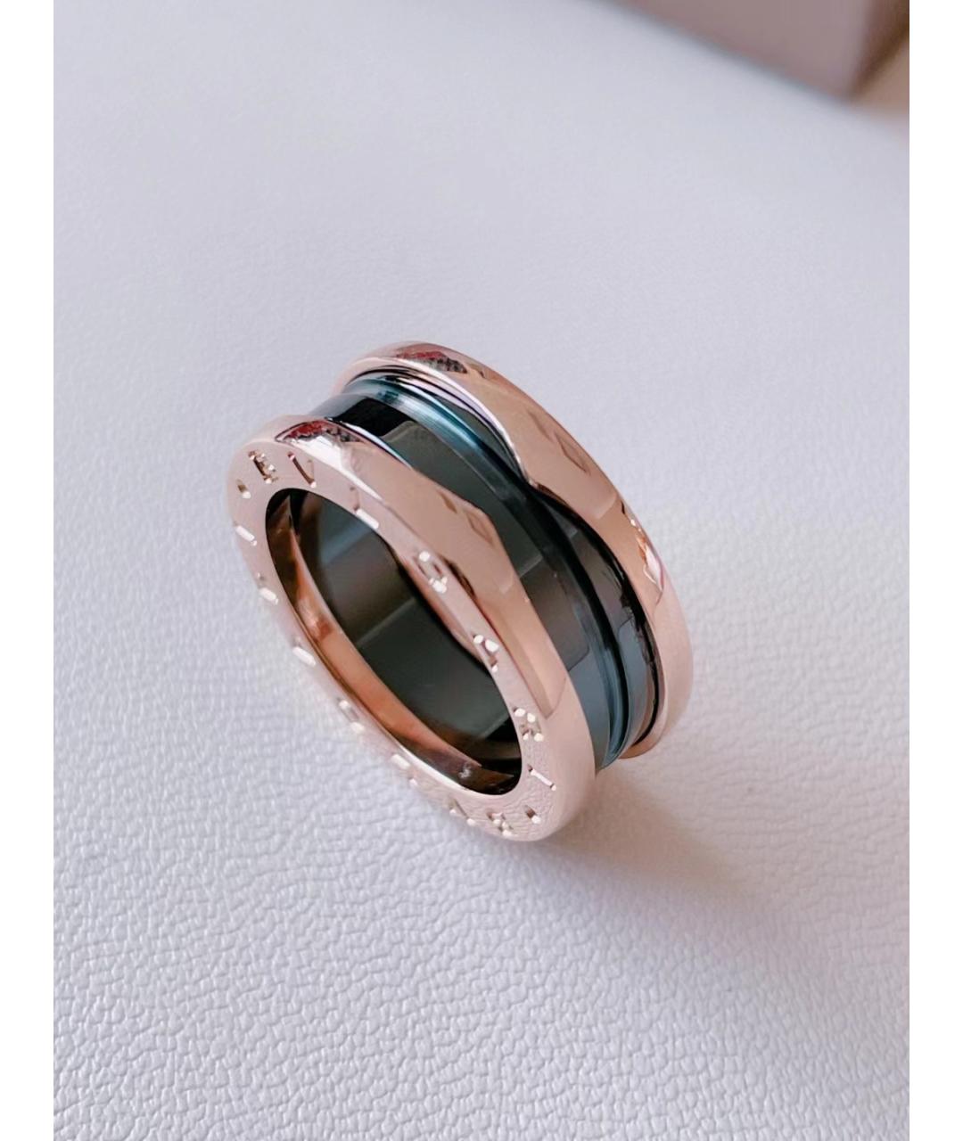 BVLGARI Черное кольцо из розового золота, фото 6