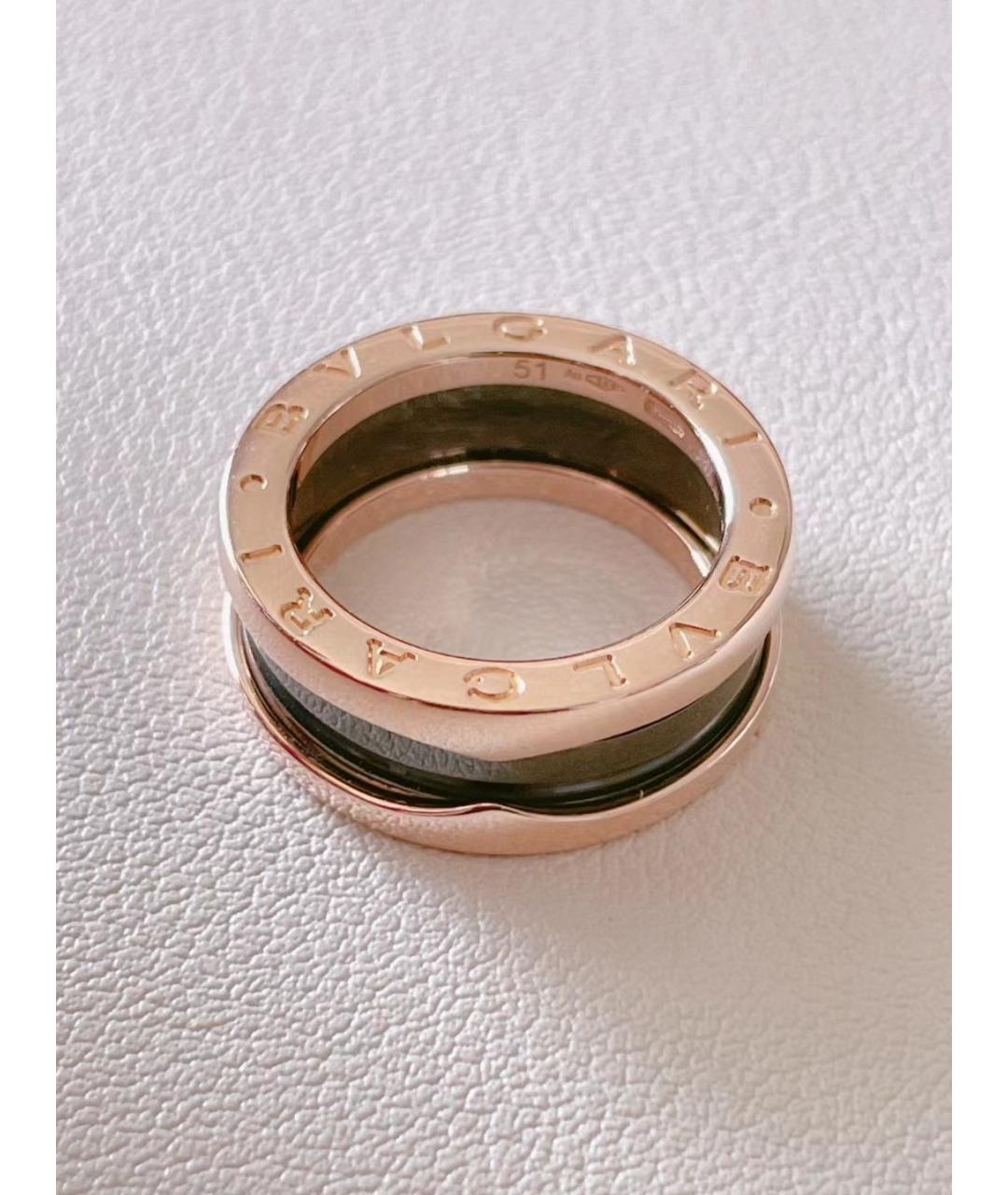 BVLGARI Черное кольцо из розового золота, фото 5