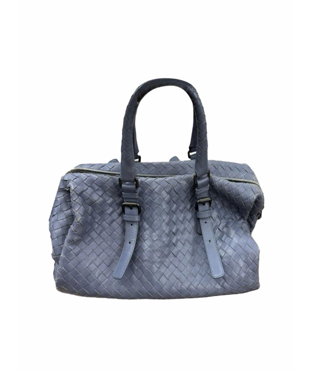 BOTTEGA VENETA Голубая кожаная сумка с короткими ручками, фото 1