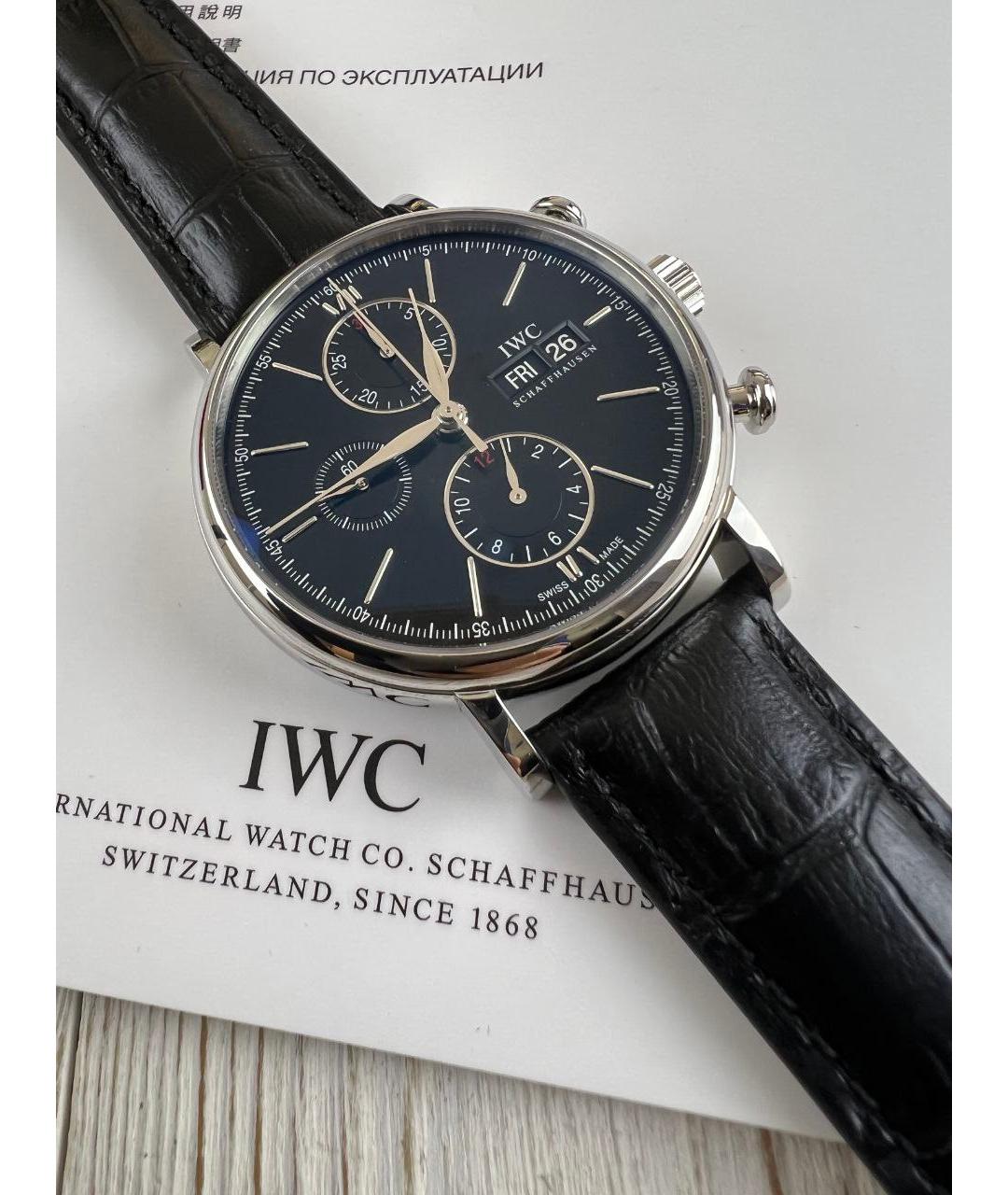 IWC Schaffhausen Черные часы, фото 3