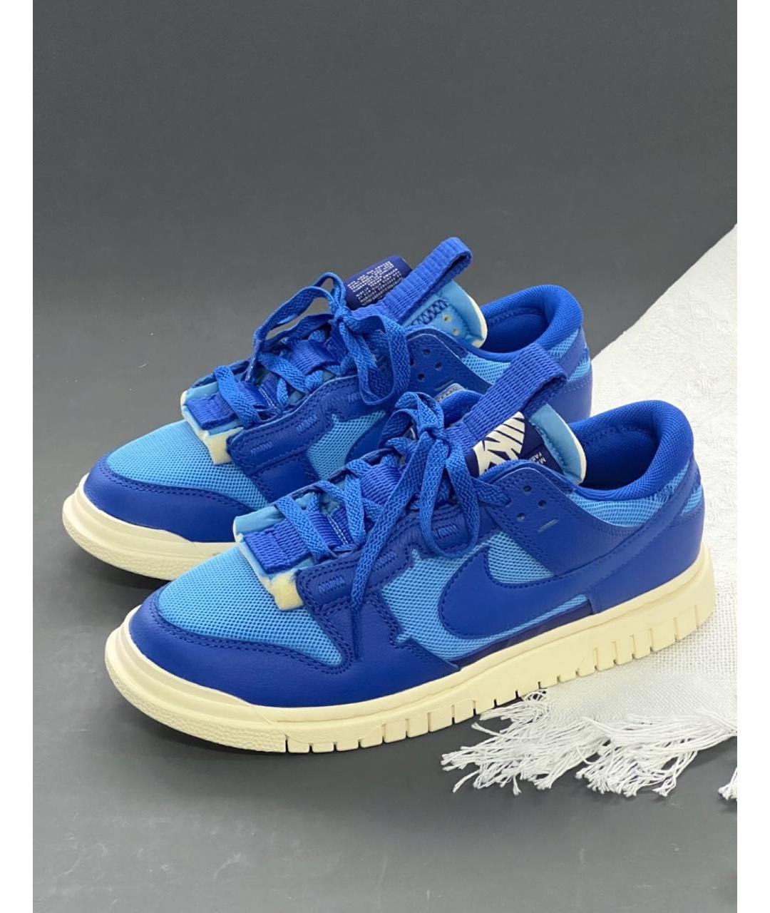 NIKE Синие кожаные низкие кроссовки / кеды, фото 5