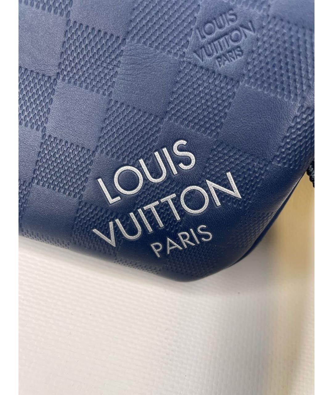 LOUIS VUITTON Темно-синяя кожаная сумка на плечо, фото 2