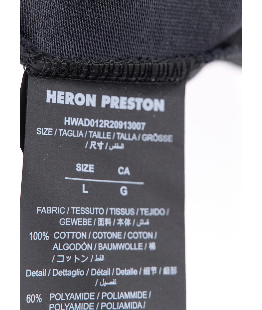 HERON PRESTON Черная хлопковая футболка, фото 3