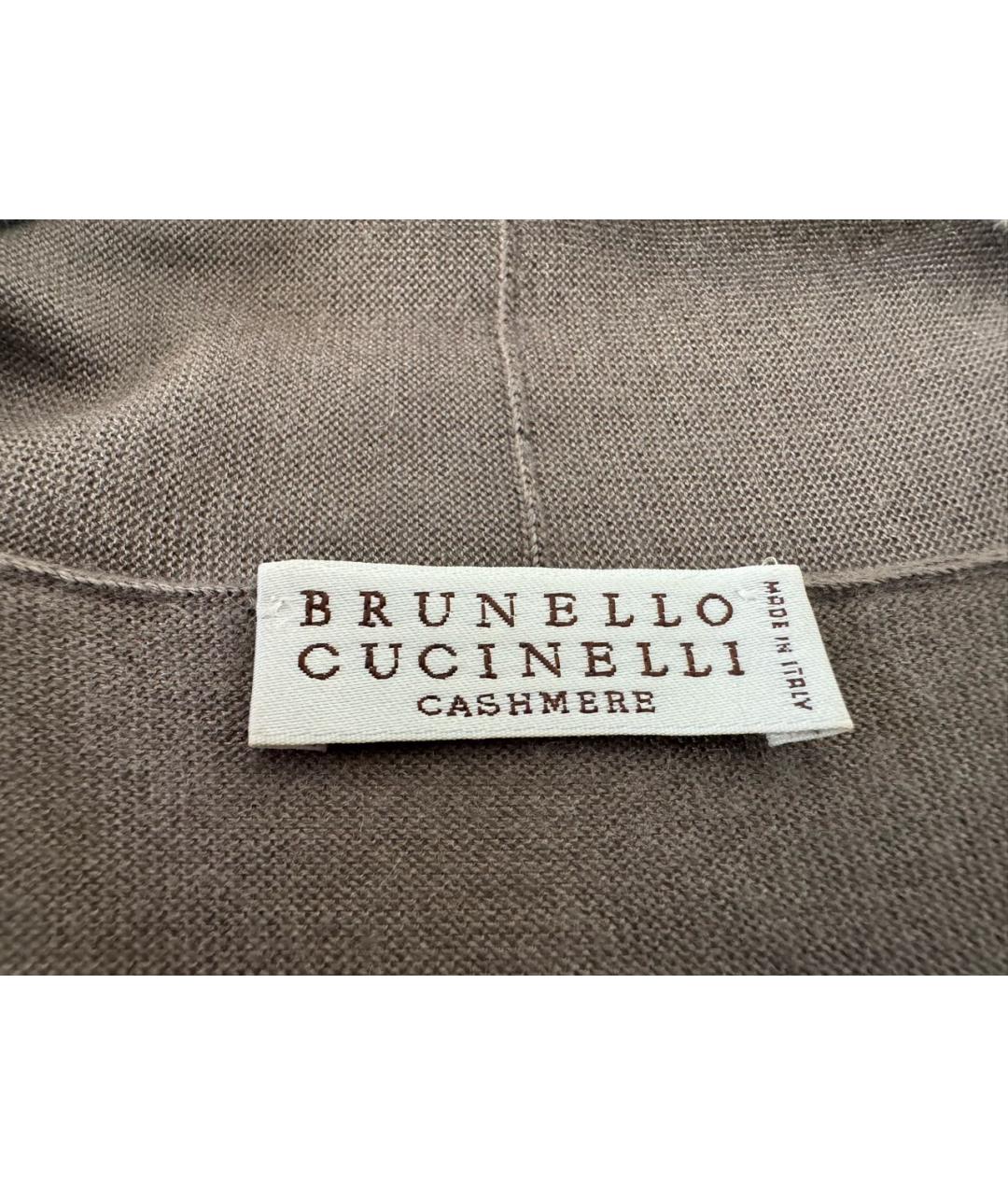 BRUNELLO CUCINELLI Коричневая кашемировая жилетка, фото 3