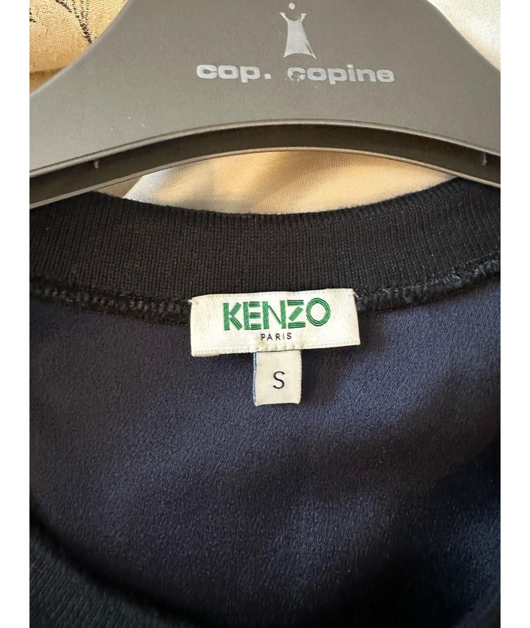 KENZO Темно-синее полиэстеровое повседневное платье, фото 4