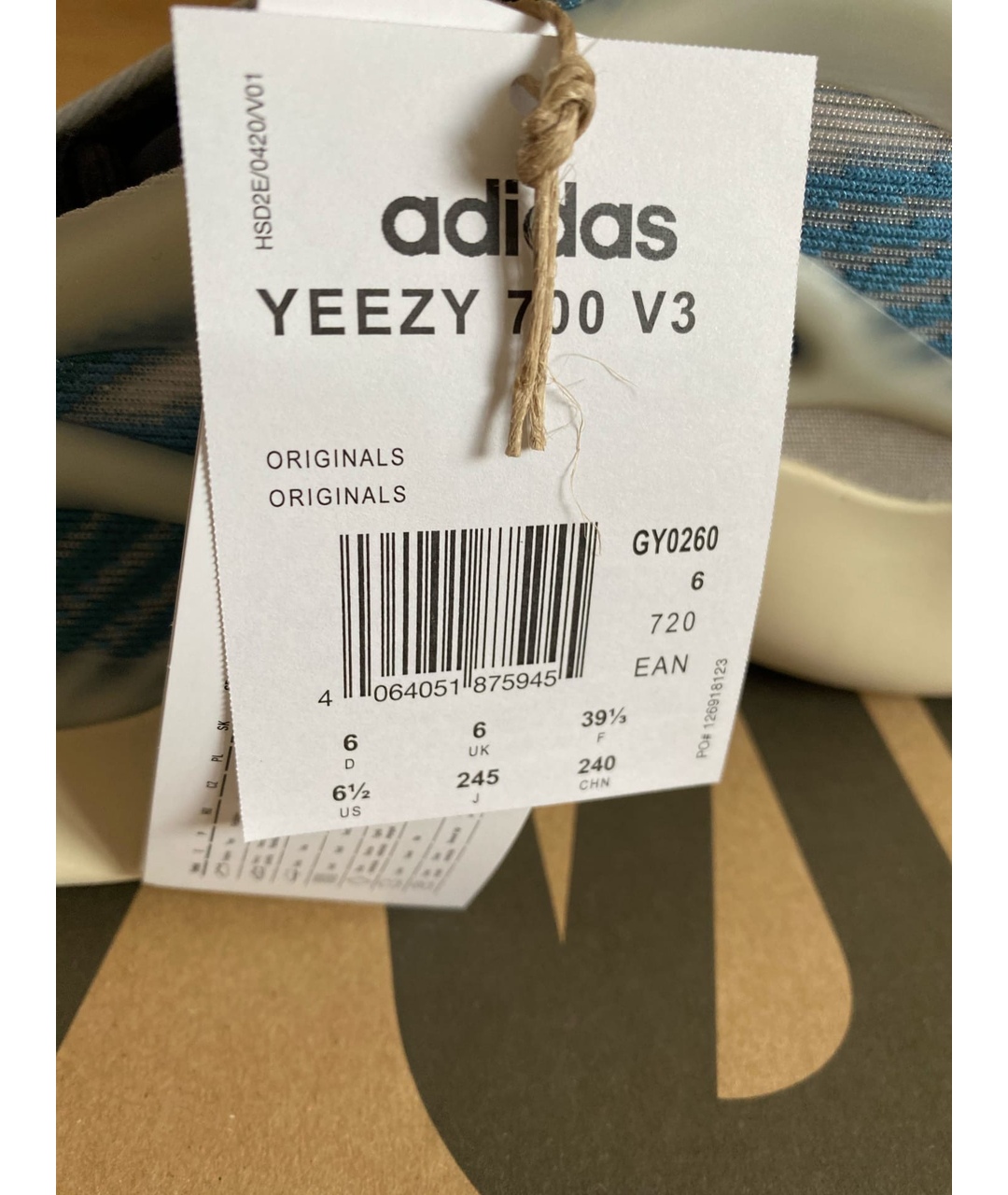 ADIDAS YEEZY Синие кроссовки, фото 5