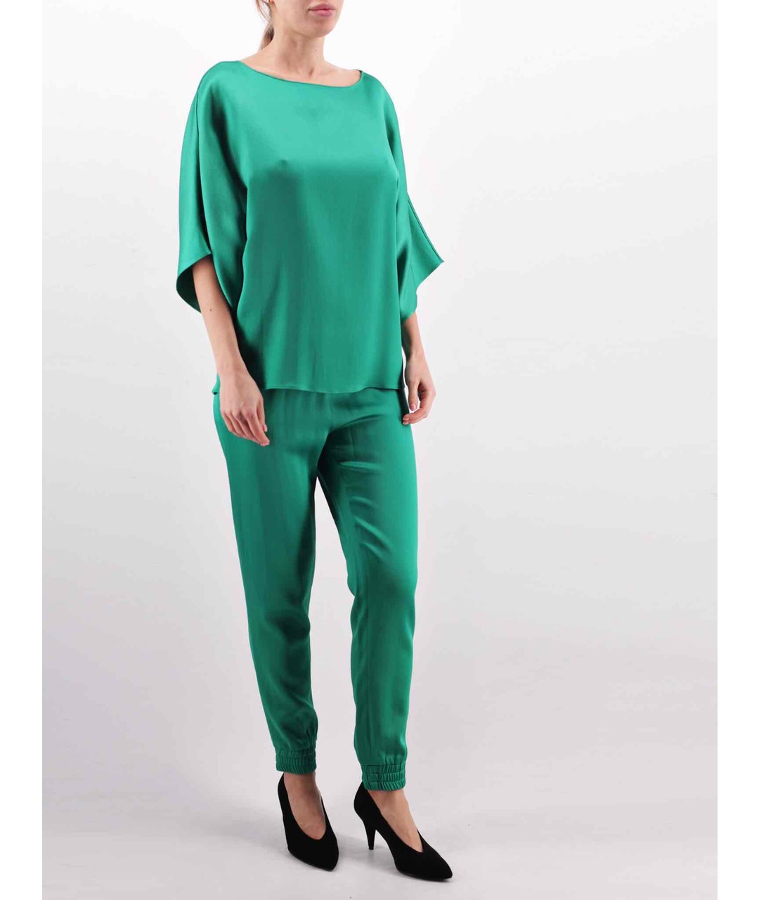 MICHAEL KORS Зеленый шелковый костюм с брюками, фото 3