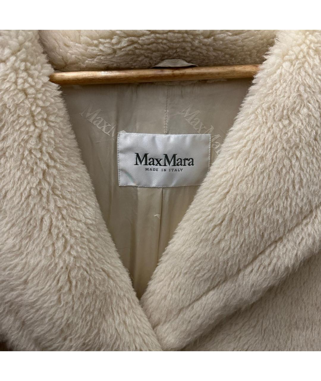 MAX MARA Белая шерстяная шуба, фото 3