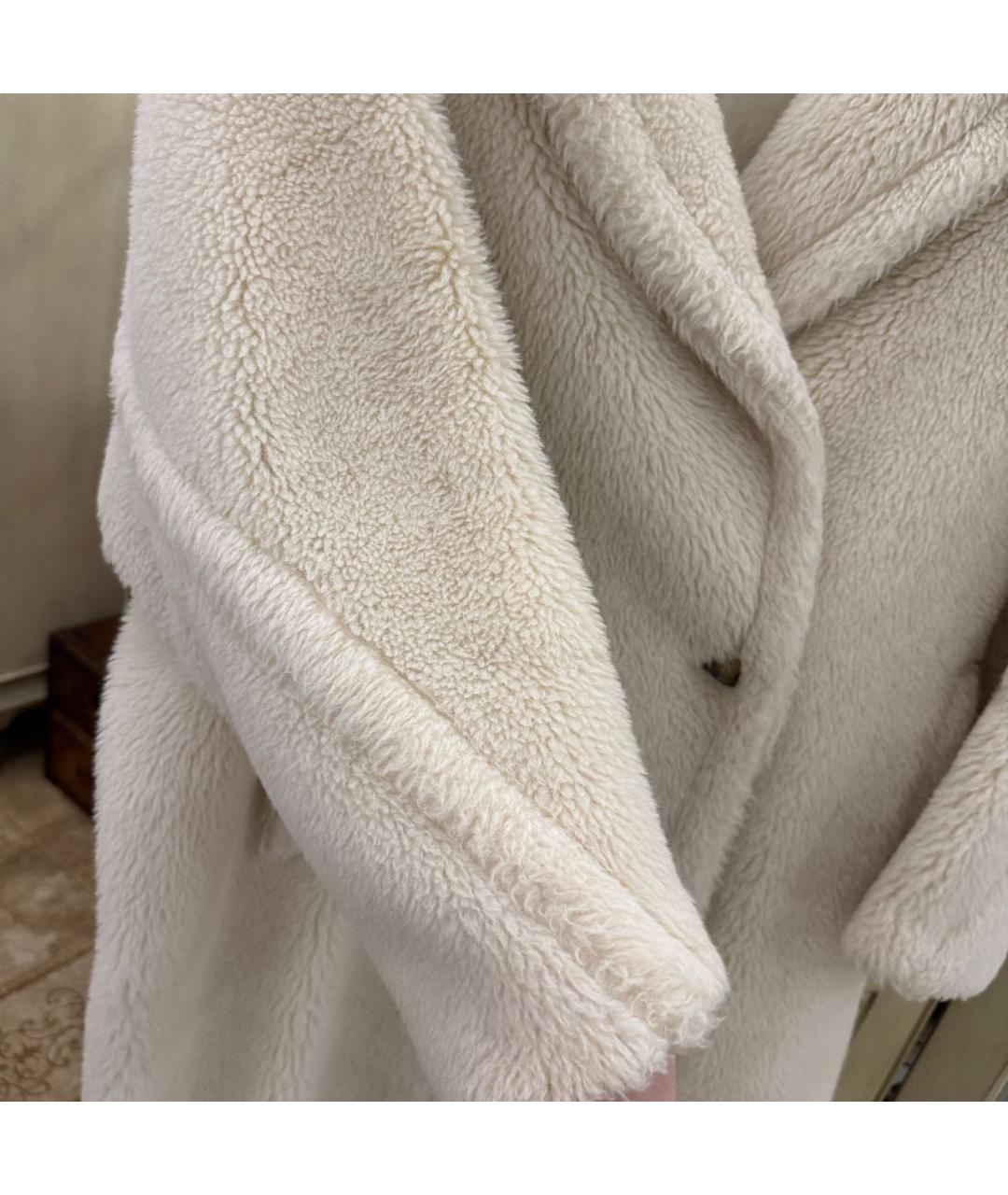 MAX MARA Белая шерстяная шуба, фото 7