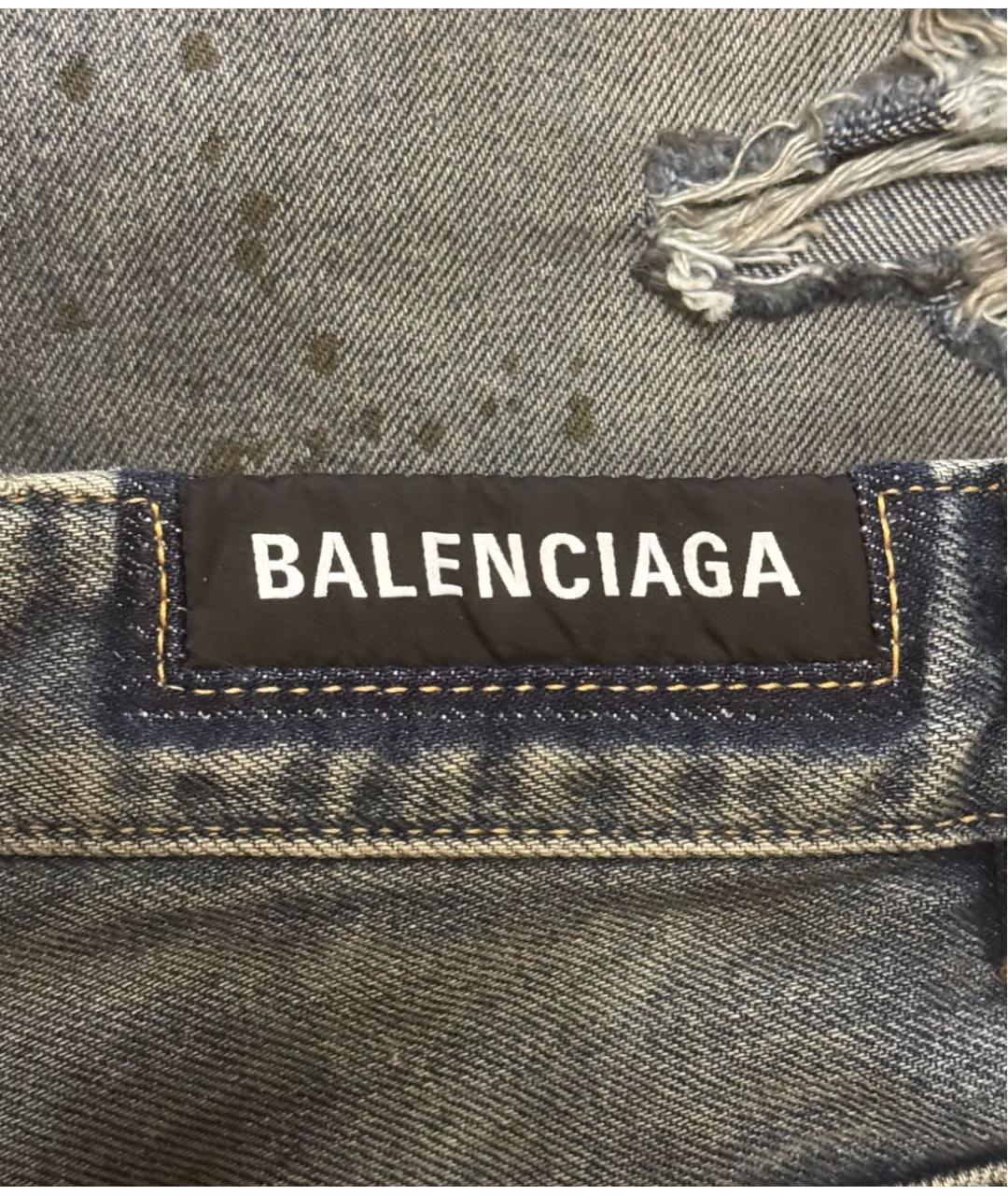 BALENCIAGA Синие хлопковые прямые джинсы, фото 4