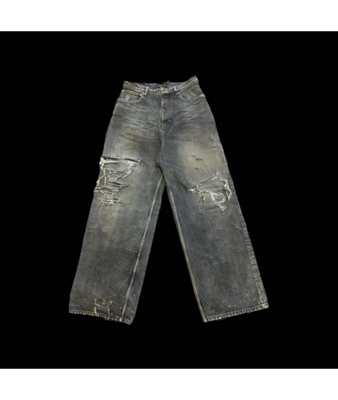 BALENCIAGA Синие хлопковые прямые джинсы, фото 2
