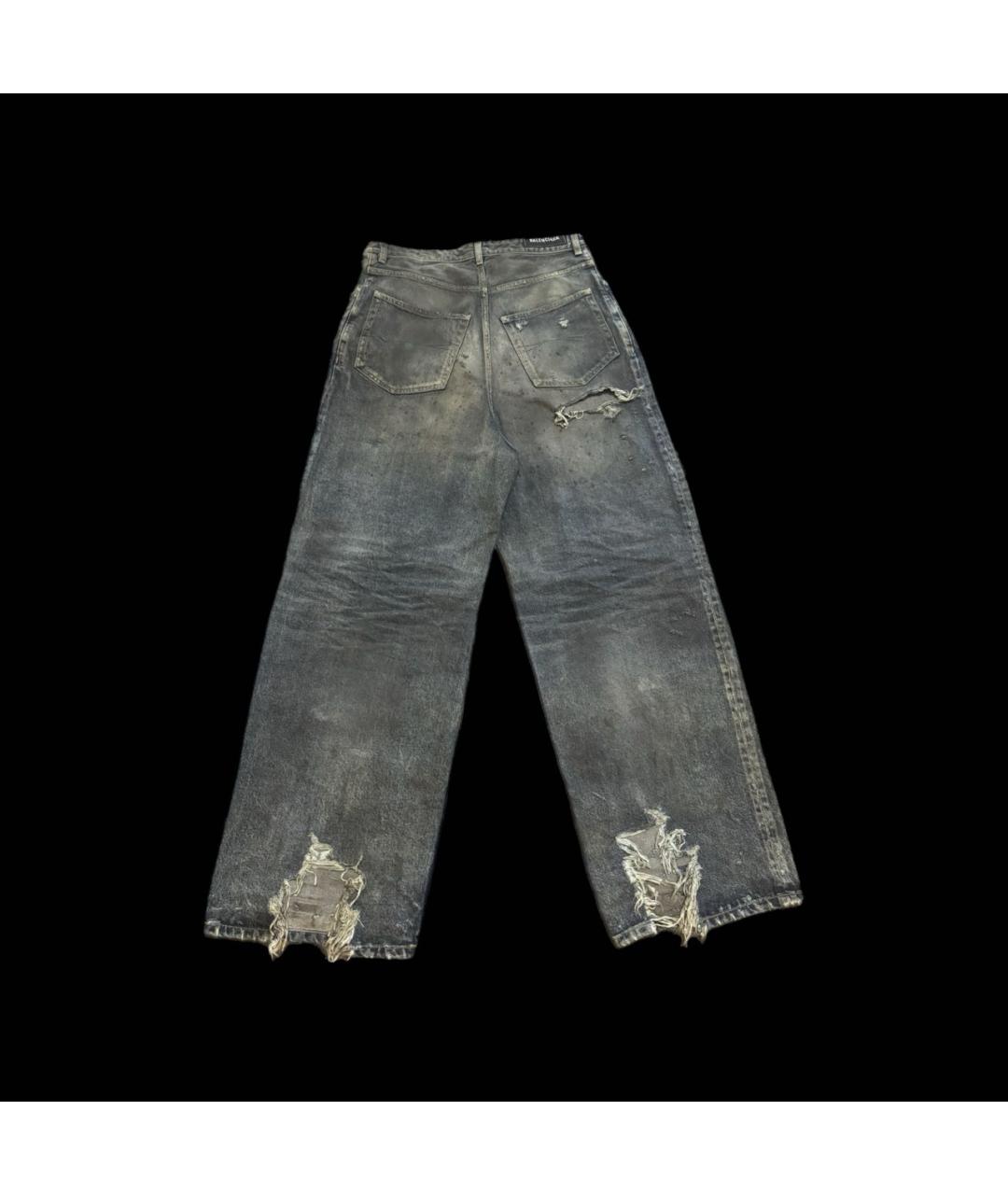 BALENCIAGA Синие хлопковые прямые джинсы, фото 3