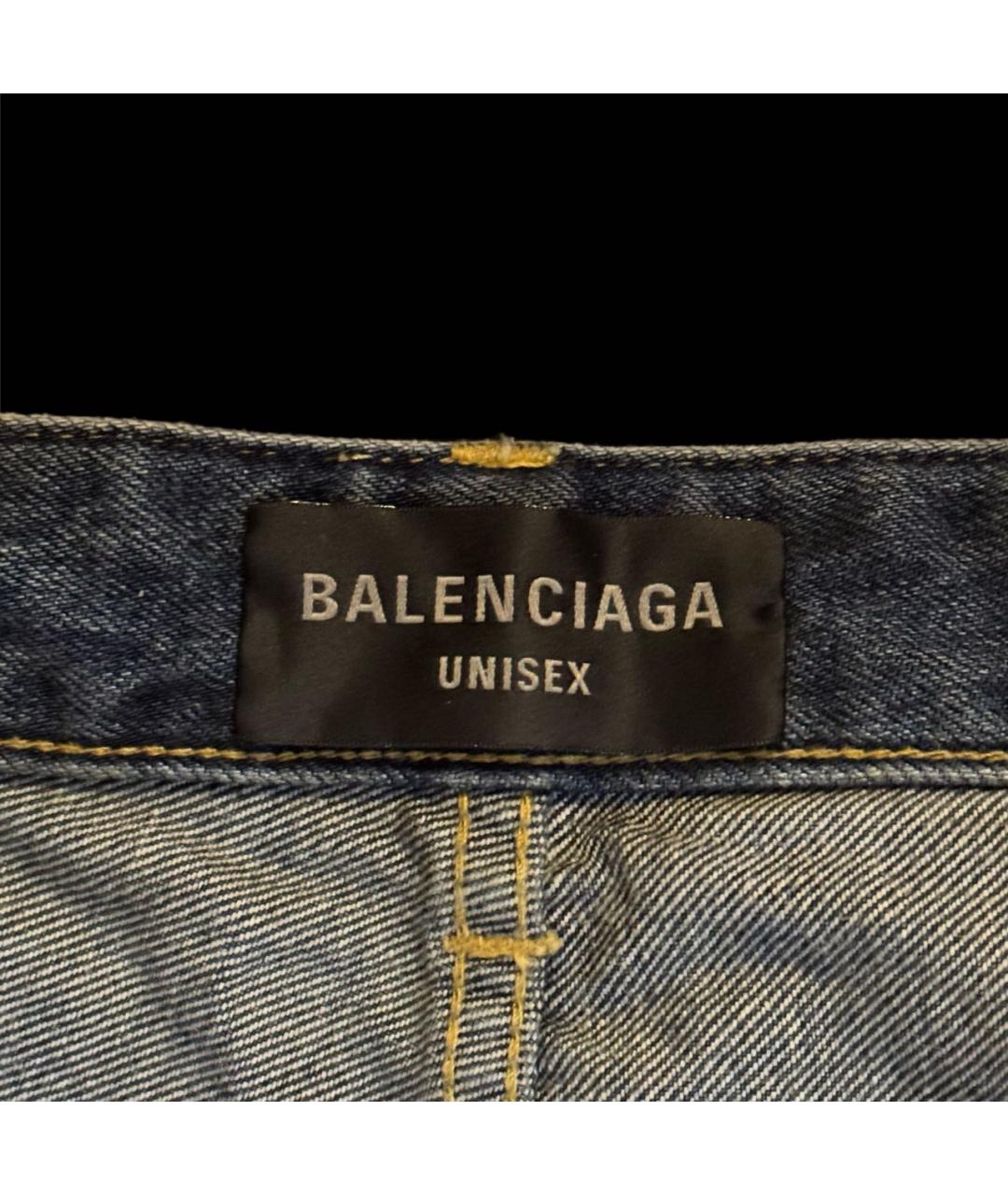 BALENCIAGA Синие хлопковые прямые джинсы, фото 5