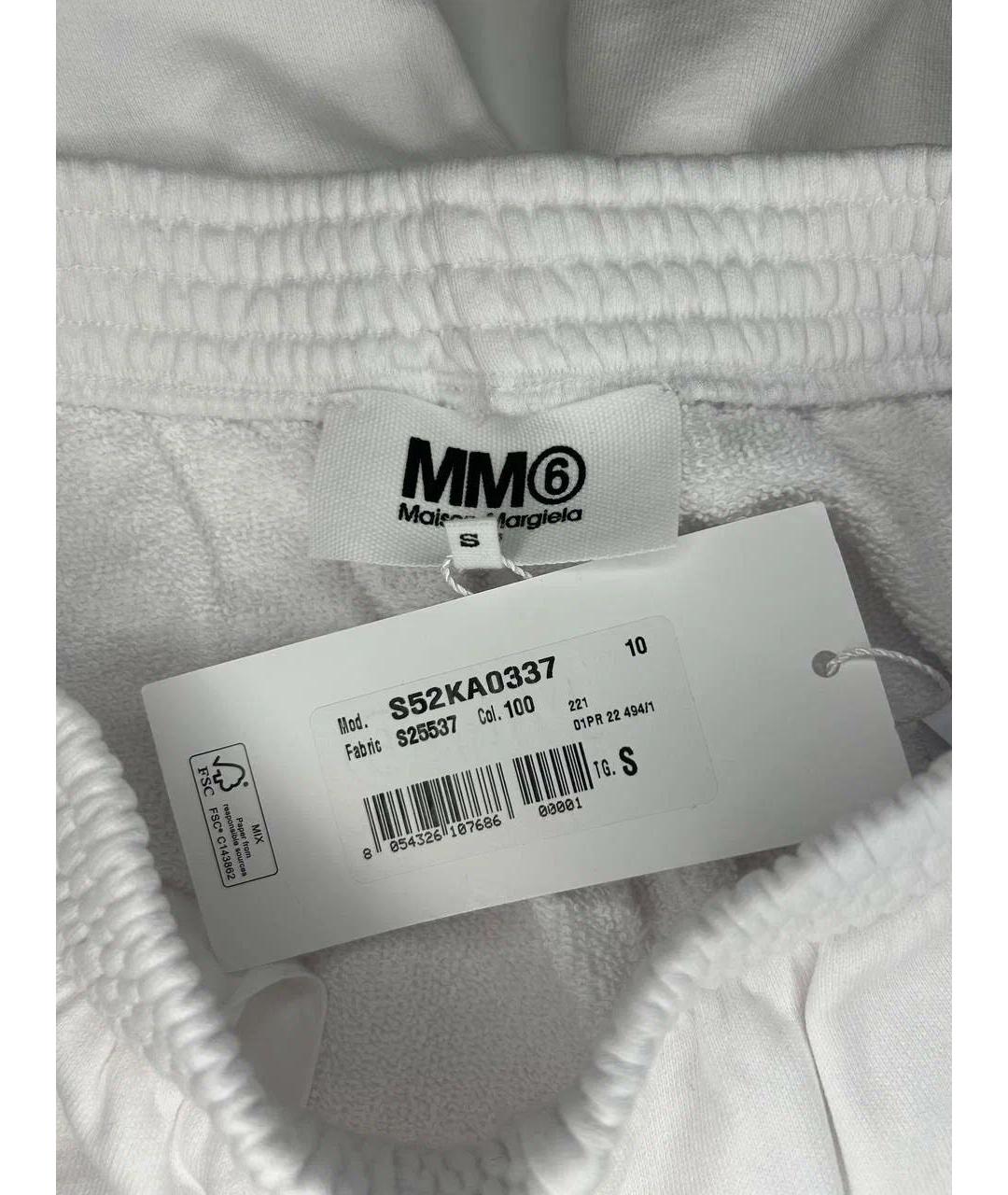 MM6 MAISON MARGIELA Белые хлопковые спортивные брюки и шорты, фото 6