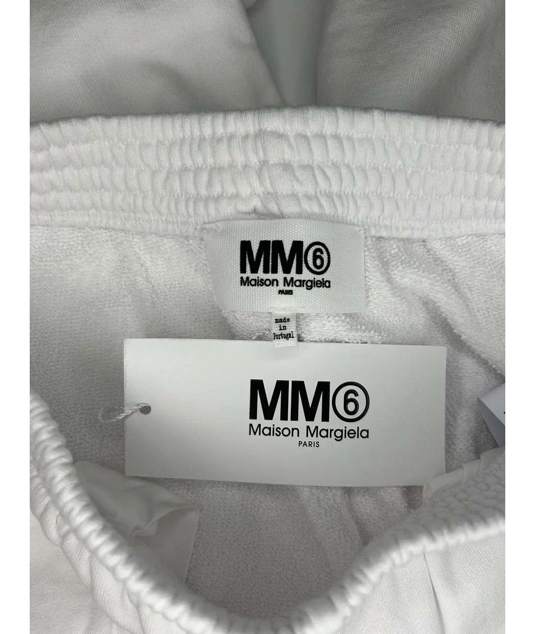 MM6 MAISON MARGIELA Белые хлопковые спортивные брюки и шорты, фото 5