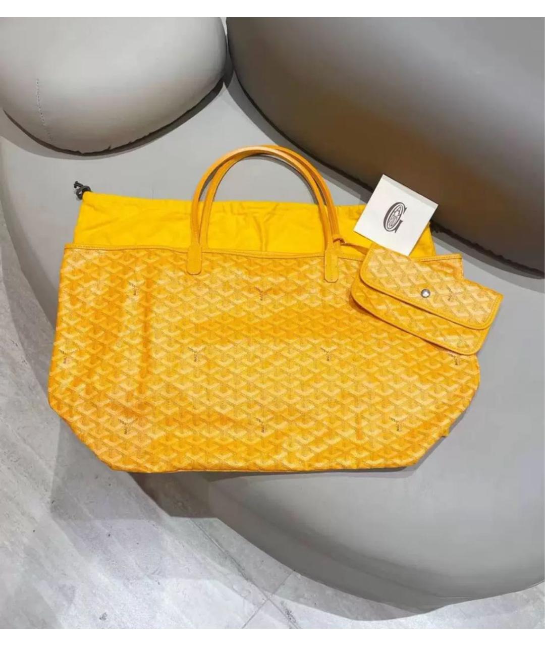 GOYARD Желтая кожаная сумка тоут, фото 2