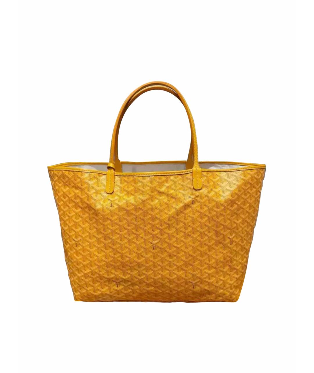 GOYARD Желтая кожаная сумка тоут, фото 1