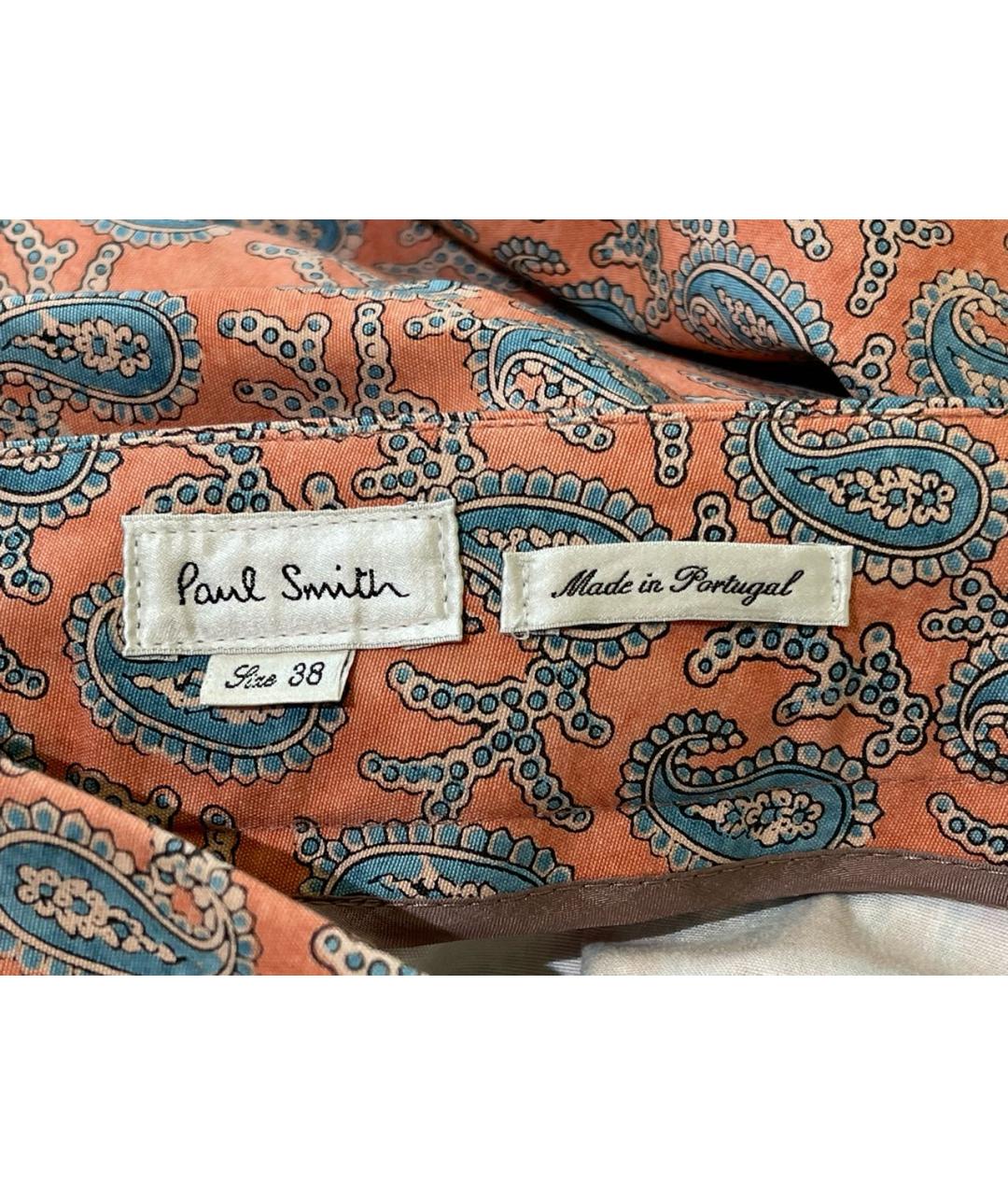 PAUL SMITH Оранжевое хлопковые повседневные брюки, фото 3