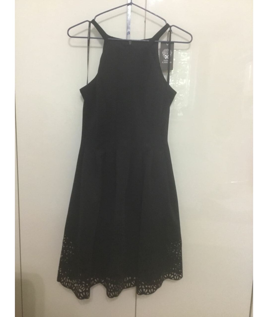 VINCE Черное полиэстеровое коктейльное платье, фото 7