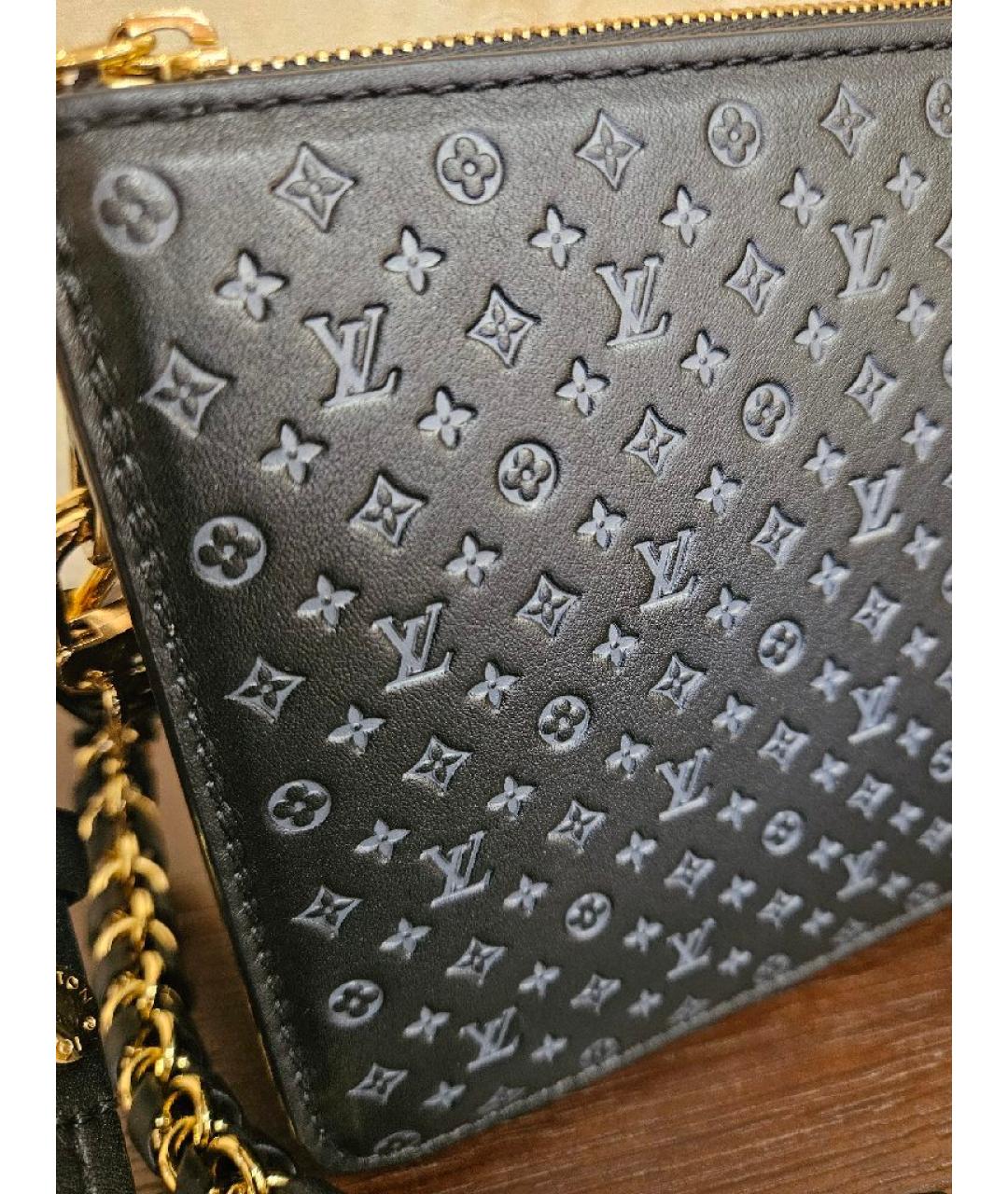 LOUIS VUITTON Черная кожаная сумка через плечо, фото 7