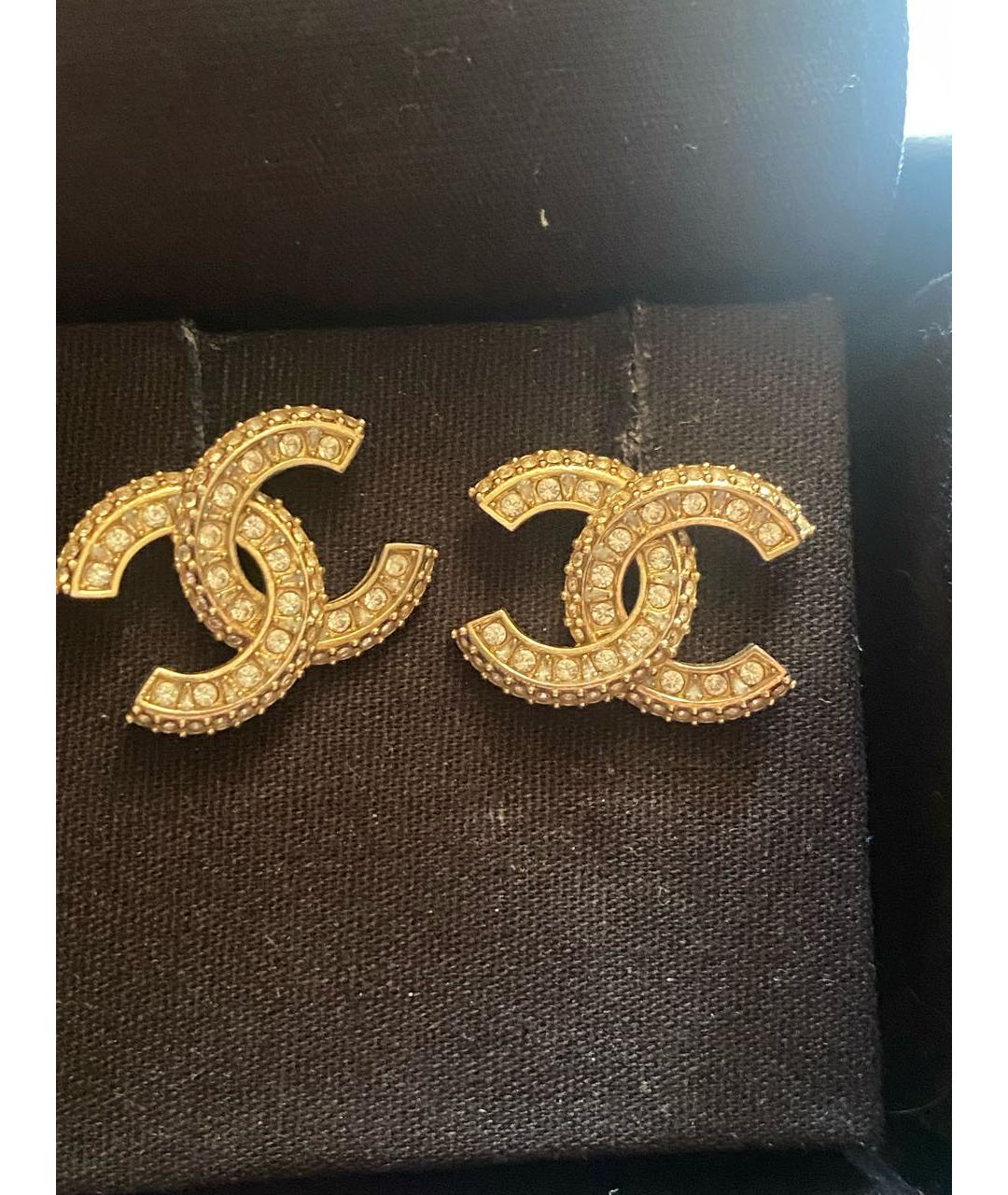 CHANEL Золотые латунные серьги, фото 6