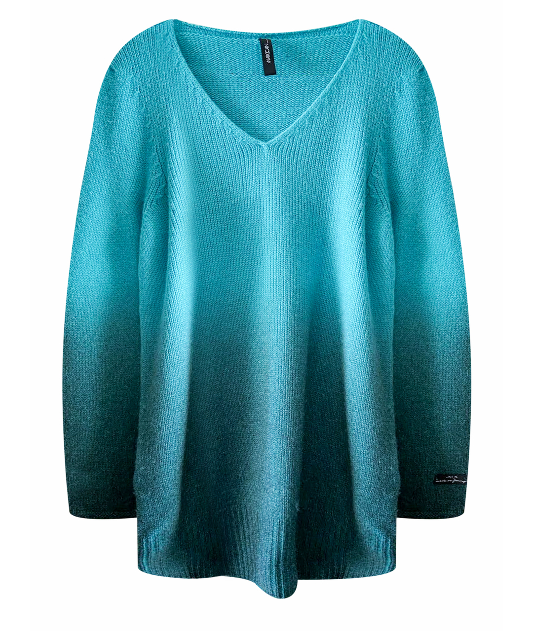 MARC CAIN Бирюзовый шерстяной джемпер / свитер, фото 1